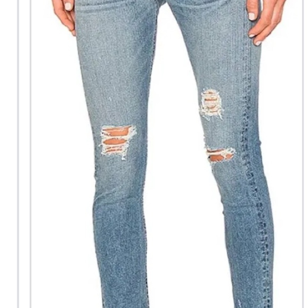Women's Distressed Blue Jeans